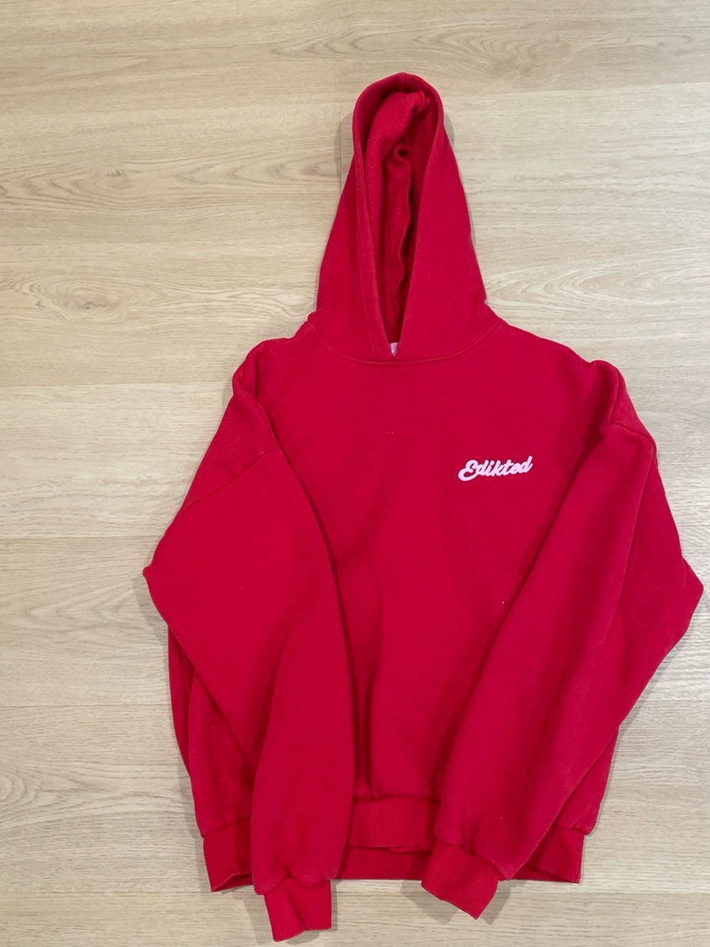 Edikted Red Hoodie Sweatshirt